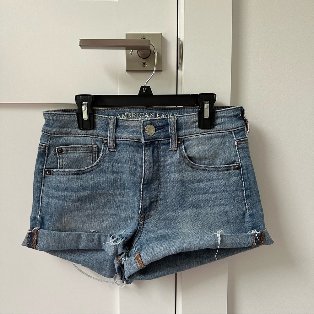 American Eagle Outfitters Blue Jean Shorts Distressed Casual